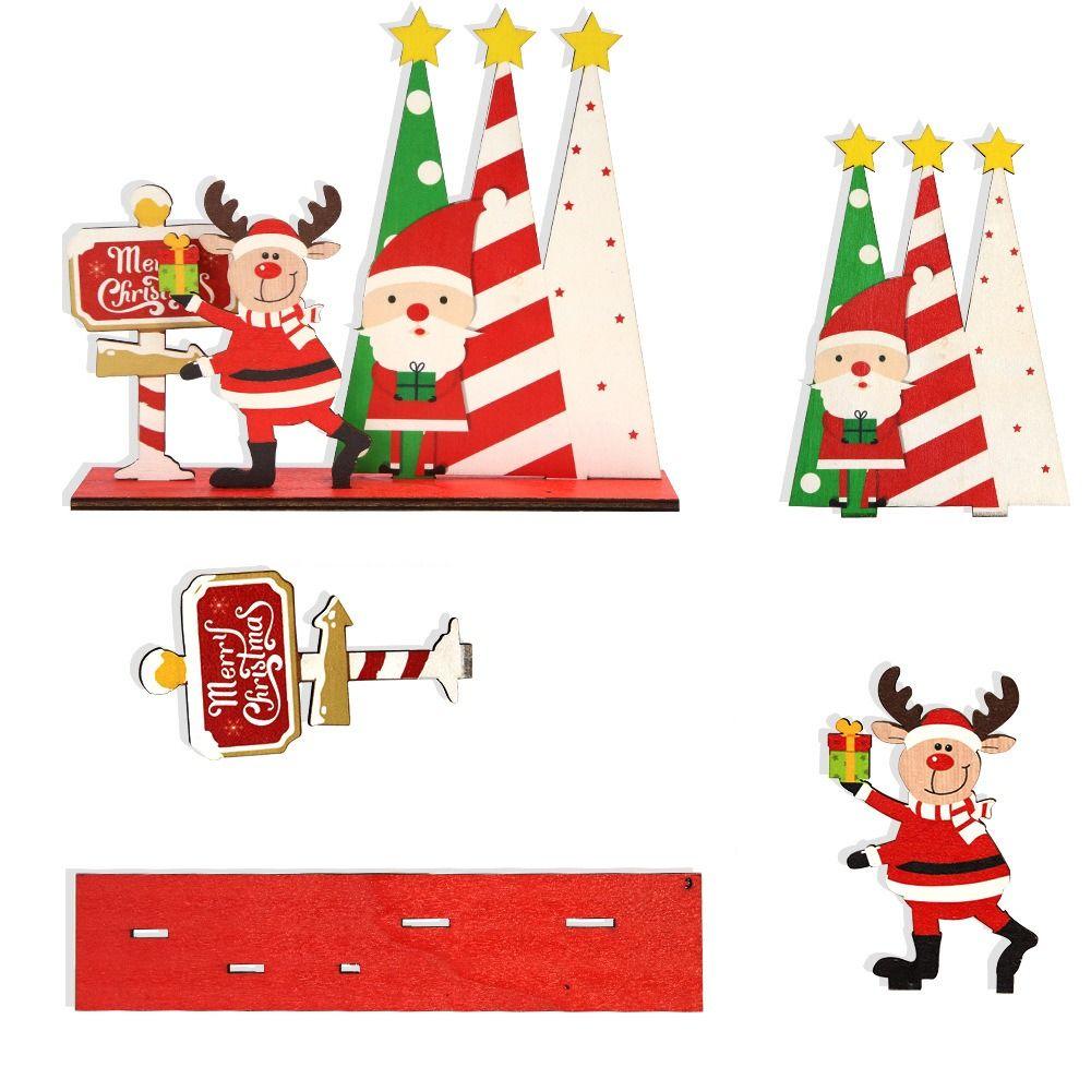 Santa Claus Reindeer Christmas Table Sign Funny Merry Christmas Decor  Home Christmas Decoration
