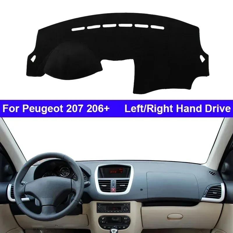 Накладка на панель автомобиля Нескользящая подкладка Для Peugeot 207 206+ Коврик на приборную панель Накидка Коврик на приборную панель автомобиля Подкладка от солнца Защита от УФ-излучения Подушка