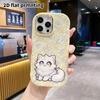 Phone Case: 2D flat design suitable for iPhone 18 17 16 15 14 13 Pro protective case, couple style, long-haired kitten, Christmas and Halloween gift