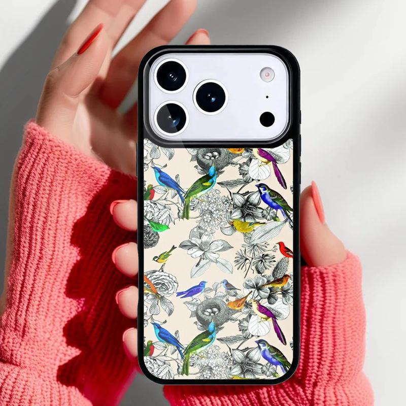 Чехол для телефона «Садовые птицы» для iPhone 17 16 15 14 13 Pro Max Задняя крышка для 12 11 Pro Coque
