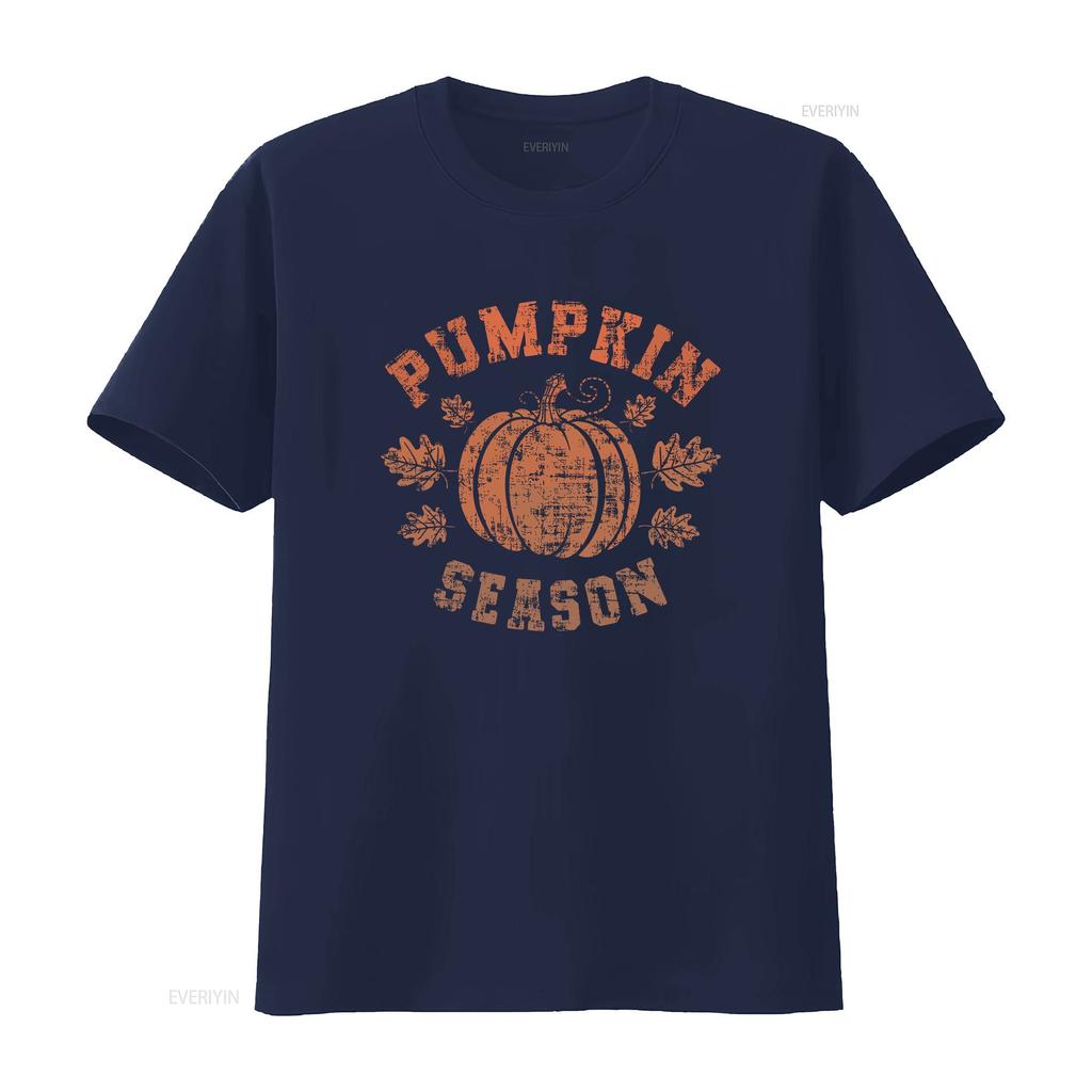 Pumpkin Season Distressed T Shirt Fall Halloween Vintage Style orange leafs thanksgiving autumn vintage Washed Stylish graphic