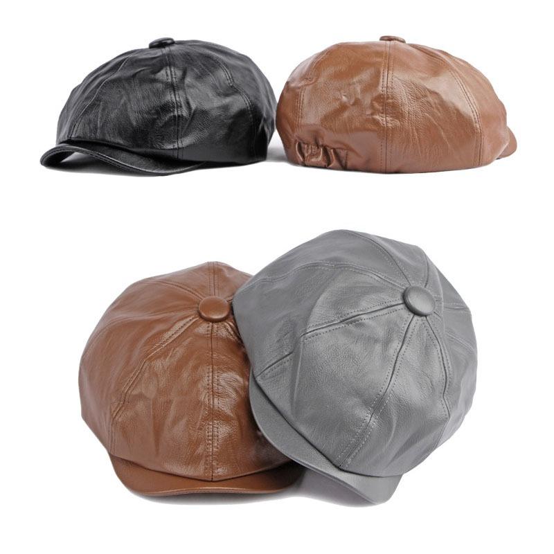Мужская шляпа с острыми козырьками, женская плоская кепка из искусственной кожи в стиле ретро, ​​берет, кепка газетчика