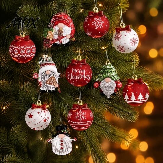 Decorative Gingerbread Elk Ornaments 24/48Pcs Christmas Wooden Hanging Ornaments, Gnome Ball Porch Eave Decorations Tags, Xmas Tree for Home