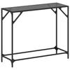 Console Table with Glass Top Black 98 x 35 x 81 cm Steel