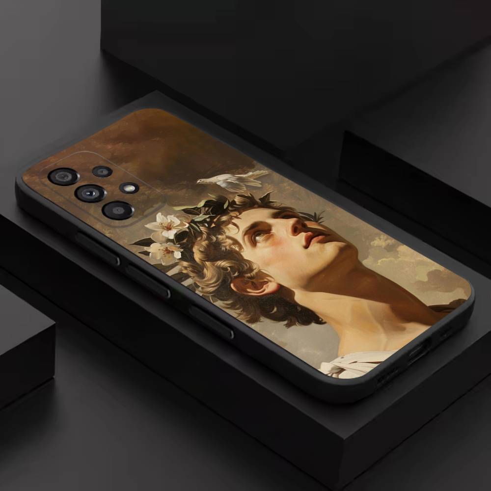 Renaissance Art Painting For Samsung S 26,25,24,23,22,30,21,10,9,Ultra,Plus,Lite,FE,4,5G Phone Case Black Soft Case