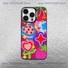Красочный чехол со звездами для iPhone 17, 16, 15, 14, 13, 12, 11 Pro Max Plus, красочный градиентный, мягкий ТПУ, черная крышка