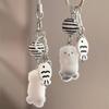 Flocked Sea Otter Phone Chain Furry Penguin Bear Keychain Cartoon Animal Doll Charm Pendant Earphone Case Lanyard Bag Decor