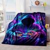 Cyberpunk Neon Gaming Blanket Flannel Blanket for bed, sofa, Camping, Hiking, Picnic Essentials, gift for family Fan gifts