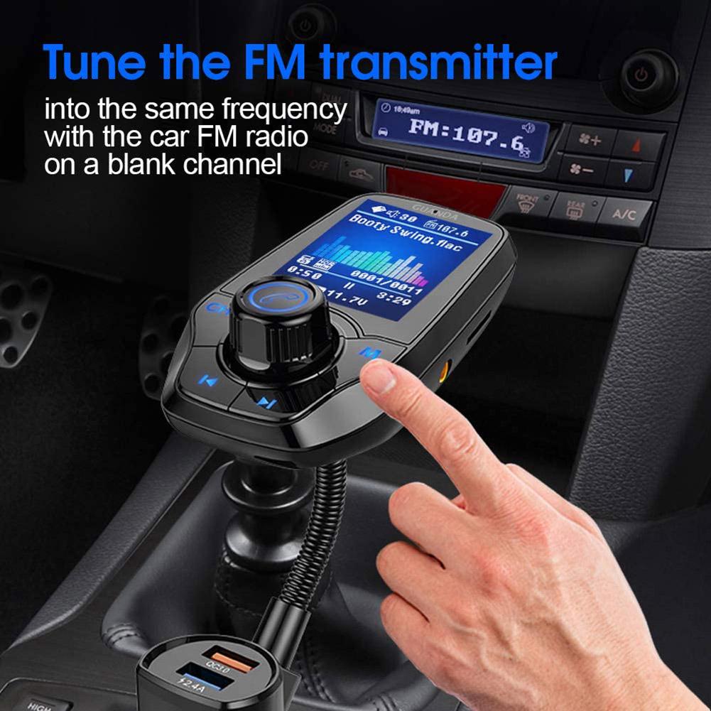 Автомобильное зарядное устройство для телефона без помощи рук T26D с большим цветным дисплеем, Bluetooth, MP3-музыкой, QC3 0, быстрое зарядное устройство для автомобиля