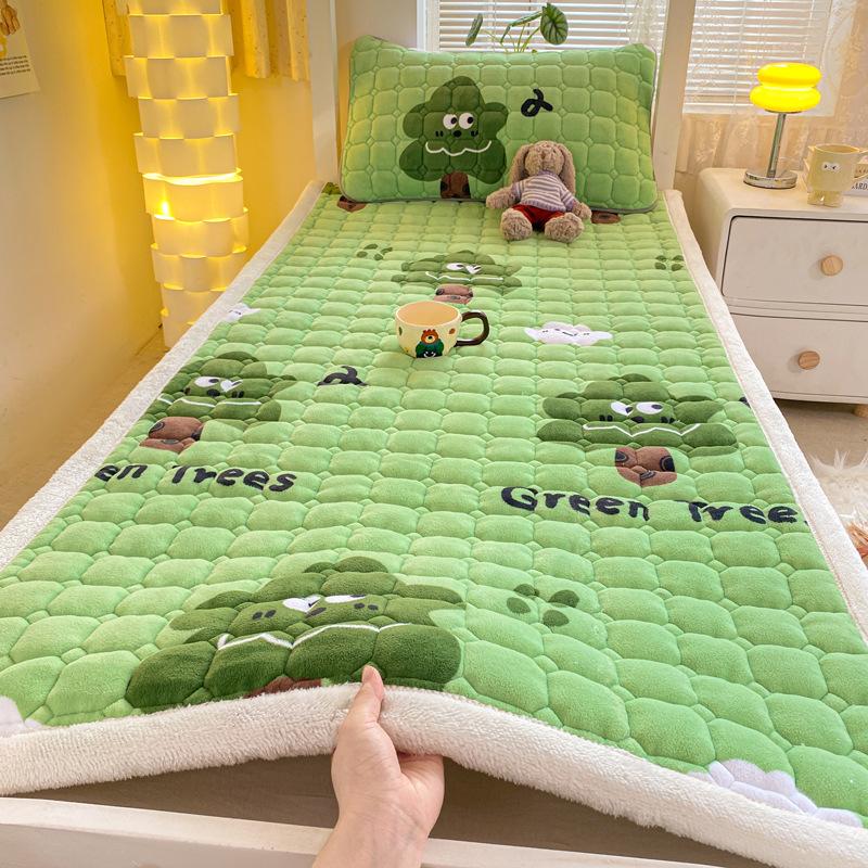 Наматрасник из молочного флиса с антистатическим слоем, складной тепловой топпер для кровати в общежитии - 90x200см до 200x220см Машинная стирка