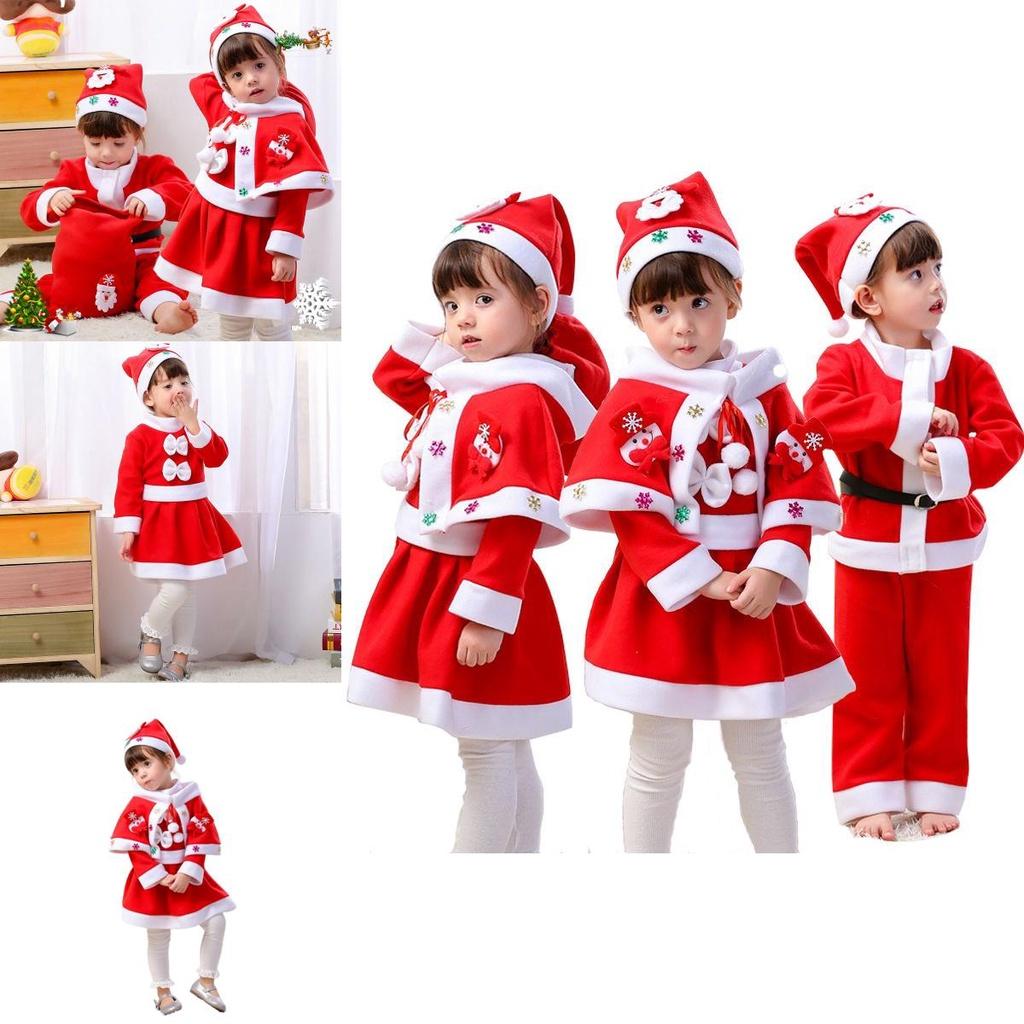 Soft Kids' Santa Claus Cosplay Costume For Xmas Party Fancy Dress Outfit