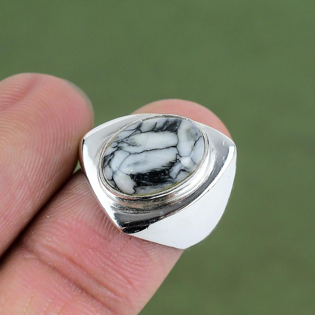 Pinolith Jasper Ring 925 Sterling Silver Ring Stylish Gemstone Ring Antique Ring Handmade Silver Jewelry Gift For Him Available In Ring Size
