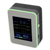 Air Quality Meter 6 In 1 CO2 PM2.5 HCHO TVOC Temp Humid Smart Detect Tester Indoor Battery Powered Black and Green