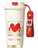 Термостакан для кофе GERM x Keith Haring 500 мл Вакуумная изоляция Кружка из нержавеющей стали 316 с крышкой и сохраняет напитки горячими или можно мыть в посудомоечной машине Стильный подарок
