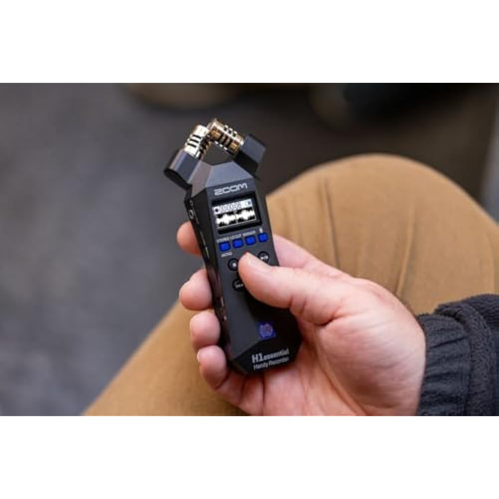Zoom Портативный рекордер Zoom H1 Essential, совместимый с 32-битной записью с плавающей запятой [запись выступлений с...