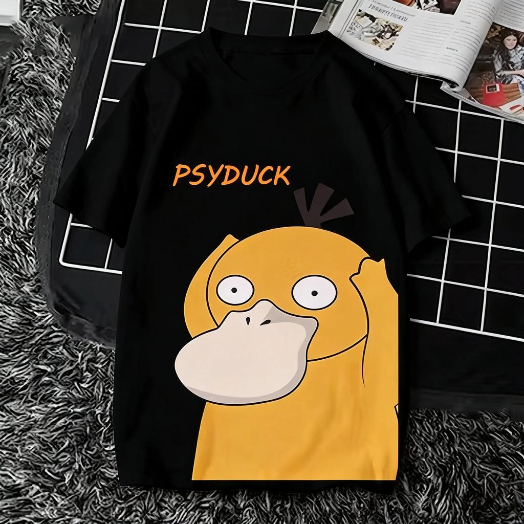 2026 Psyduck Oversized Anime T Shirt Men Women Kids Short Sleeve Tee Streetwear Y2k Clothes Casual Top Summer Fashion Unisex
