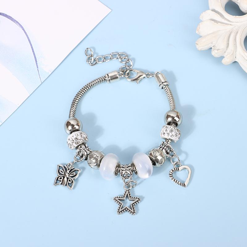 Женский браслет в стиле бохо с бабочкой и звездным сердцем, браслет из бисера, ювелирный браслет с регулируемым отверстием, ювелирные аксессуары