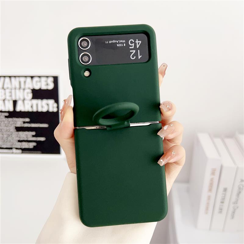 Для Samsung Galaxy Z Flip 6 5 4 3 2 1 Чехол Официальный Жидкий Силиконовый Чехол С Кольцом-Держателем Ударопрочный Чехол Для Z Flip 5 Мягкие Чехлы