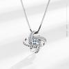 New 925 Sterling Silver Women Necklaces Fashion Eternal Heart Pendant High Quality 3A Zircon Clavicle Chain Jewelry Length 45CM