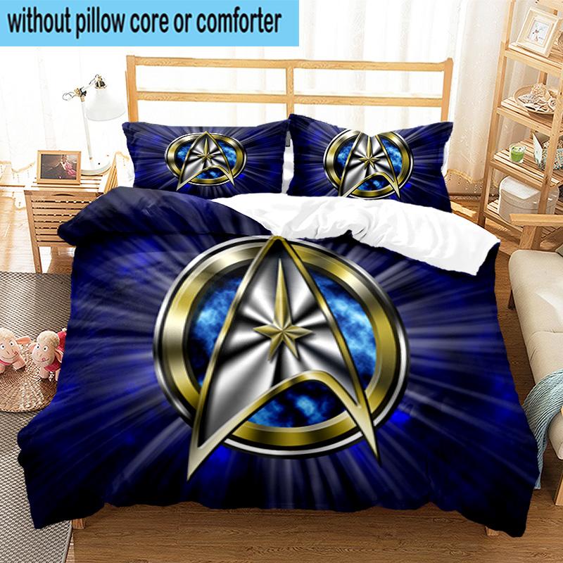 Starship Emblem 3pcs Bedding,Including 1pc Duvet Cover And 2pcs Pillowcases Perfect for Christmas,Ideal for Bedroom, Dormitory