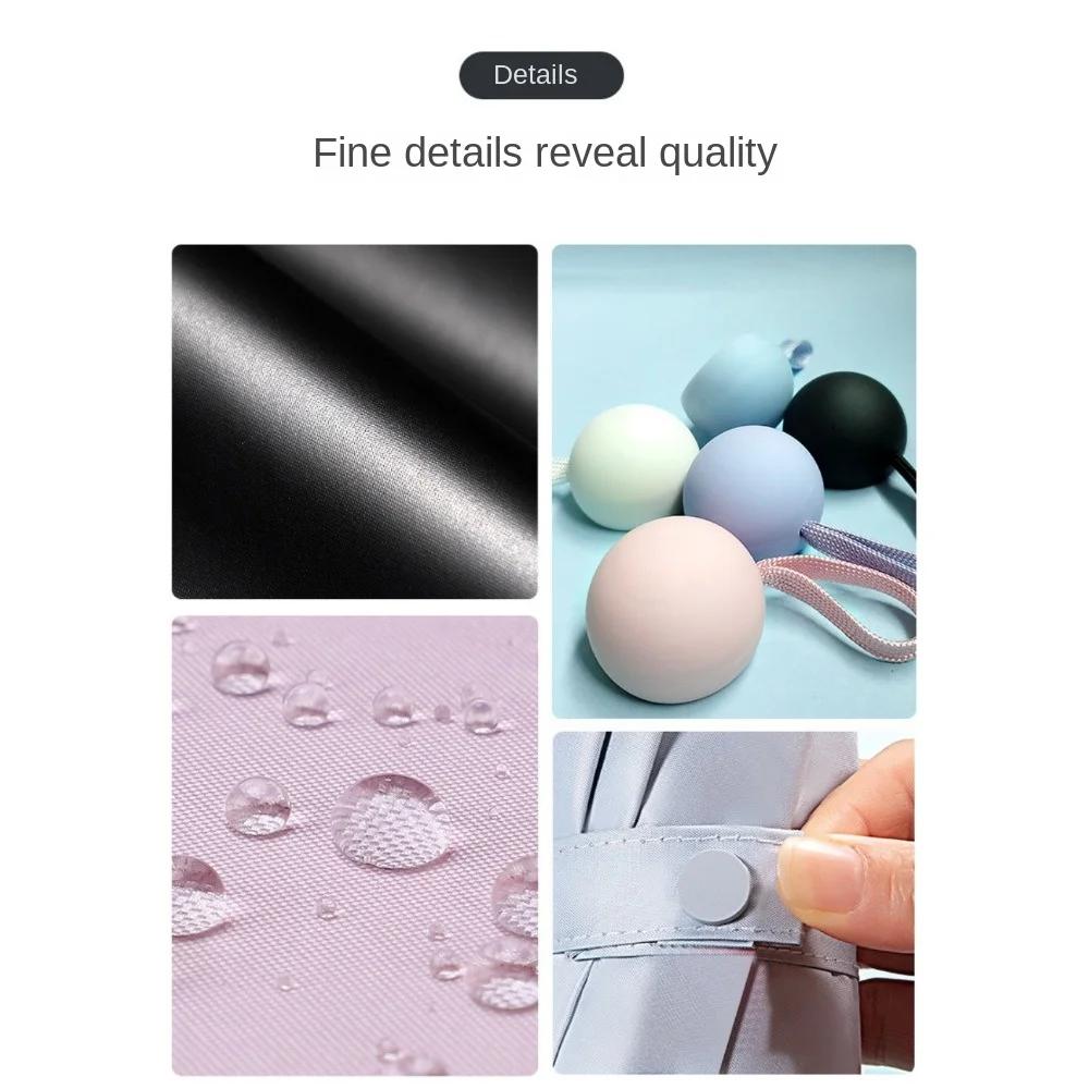 Новый капсульный зонт с пятью отделениями для очков, ультралегкий мини-карманный черный резиновый козырек, компактный и солнечный УФ-зонт