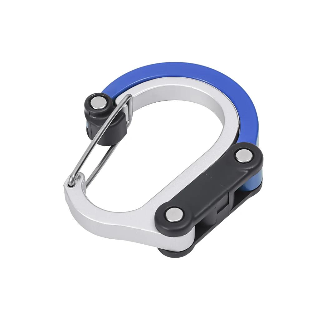 D-образный карабин, пряжка из сплава с вращением на 360 градусов, зажим для крючка для рюкзака, брелок для ключей, снаряжение для альпинизма на открытом воздухе, многоцелевое