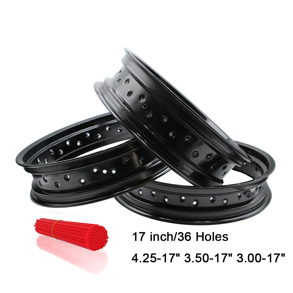 Motocross 17 inch Aluminum Wheel Rims Motorcycle Dirt Bike 36 Spokes Holes 3.00-17"/3.50-17"/4.25-17" Front/Rear Wheels Hub