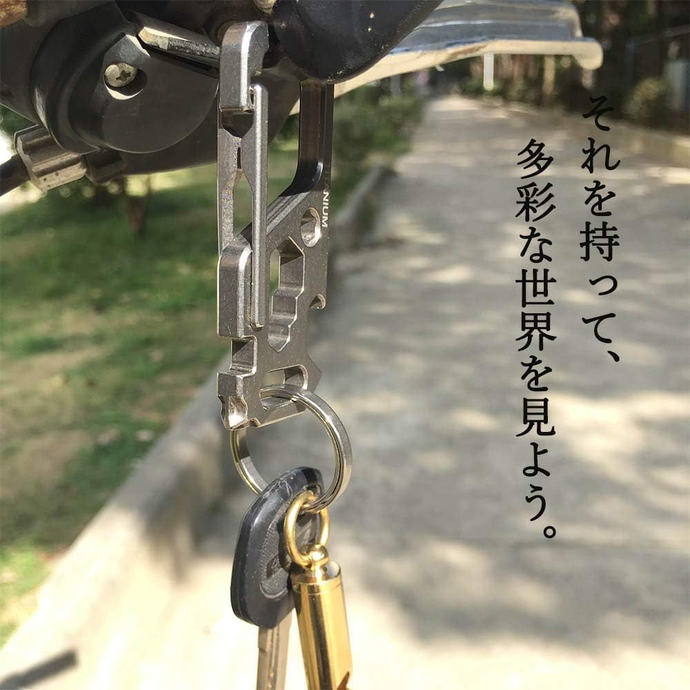 Титановый сплав EDC Металлическая бутылка Велосипедная спица Подарок для дома и улицы Брелок, Инструмент, Мультиинструмент, Фитинги, Защита от потери, Открывалка, Гаечный ключ,