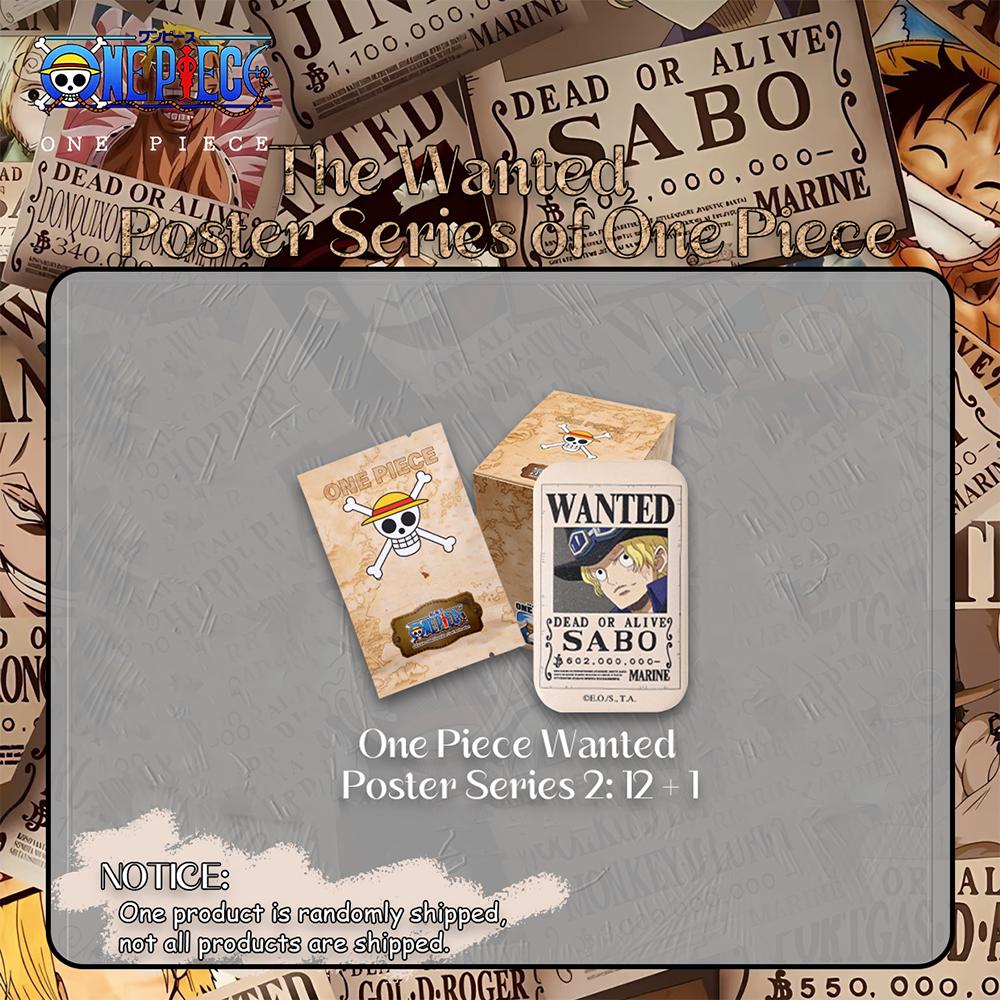 1pc Officially One Piece Wanted Poster Rectangular Badge - Generation 2 Blind Box | Anime Collectible for Decoration and Gifting