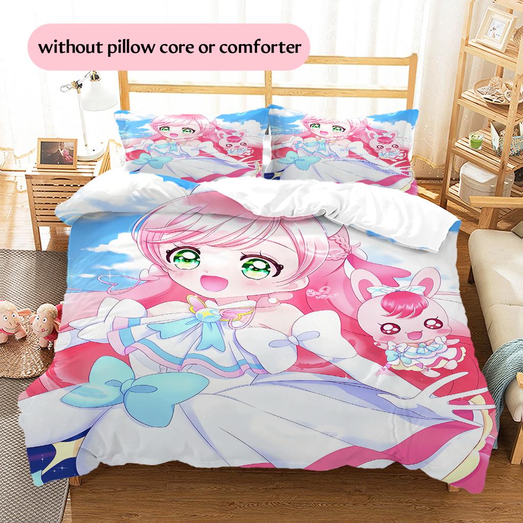 Постельное белье с персонажами Pretty Cure: пододеяльник и наволочки, Постельное белье для фанатов Pretty Cure, Идеальный подарок.chl