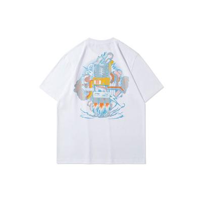 Li Ning Sports Fashion Series Printed Crew Neck Pullover T Shirt Men Tops White AHSRA45-1