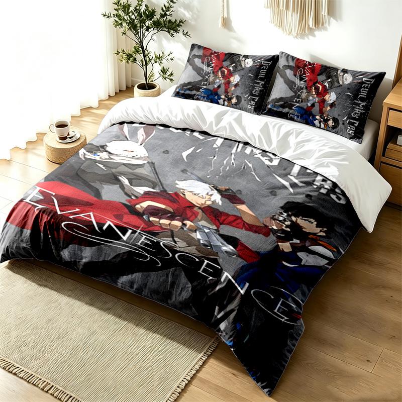 Devil May Cry 3pc Duvet Cover Set Simple Modern Bedding Set Wrinkle Resistant Soft Fabric All Season Use a perfect gift