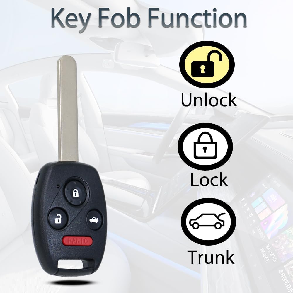 Брелок подходит для Honda Accord 2008 2009 2010 2011 2012 (Только для седанов) / Пилот 2009 2010 2011 2012 2013 2014 2015 KR55WK49308 Головка Пульта Дистанционного Управления Ключ