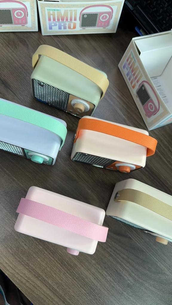 Симпатичный ретро Bluetooth-динамик с ручкой, плавная регулировка громкости, портативный динамик, Bluetooth-динамик, стерео беспроводной динамик - (розовый)