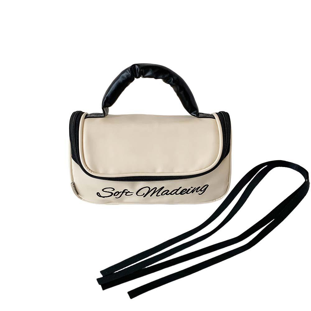 PU Leather Bow Stationery Bag Desktop Storage Bow Pencil Pouch Korean Style Pencil Case  School