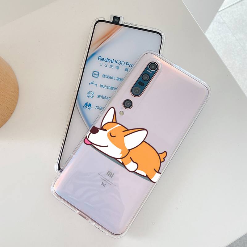 Милый чехол для телефона с корги для Samsung A12 21 30 31 51 52 70 71 для Redmi 8 9 10 для Honor 10 70 50 Прозрачный чехол