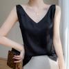 Шелковая майка для женщин, весенне-летний короткий жаккардовый костюм с v-образным вырезом, топы наизнанку, жилеты-бретельки