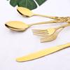 16Pcs/4Set Royal Gold Flatware Mirror Polish Stainless Steel Dinnerware Knife Fork Spoon For Wedding Housewarming Event Party