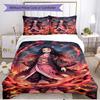 3pcs Duvet Cover Set (1*Duvet Cover + 2*Pillowcase, Without Core), Demon Slayer Print Soft All‑Season Bedding Set, Home Bedroom Decor Gift