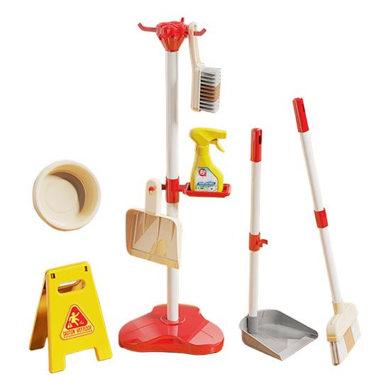 Набор для уборки для малышей Детская игрушка для уборки Включает щетку-пыльник швабру губку веник совок тряпку набор для ролевых игр в домашнюю работу для мальчиков девочек 2-5 лет