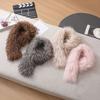Plush Scarf with Magnetic Design Solid Color Women Thickened Warm Scarf Coat Accessory Daily Commuting Wear