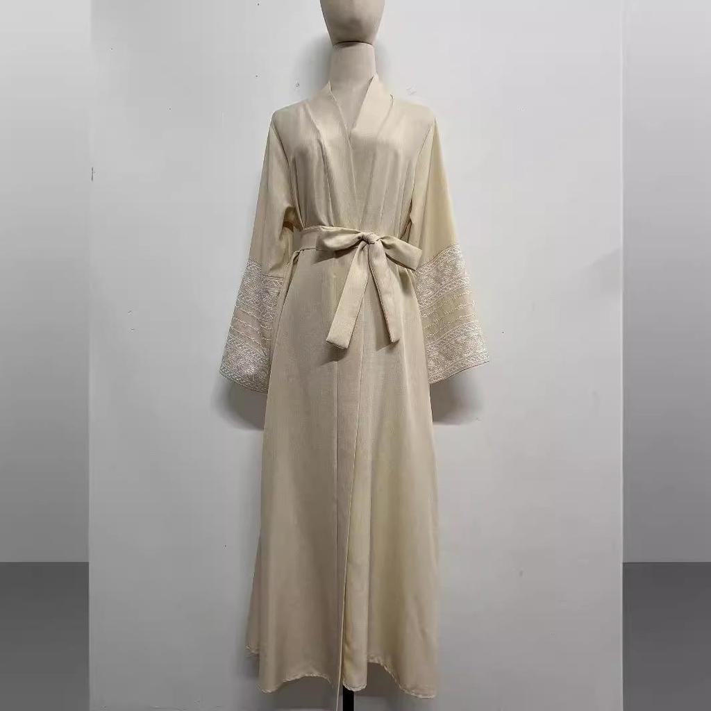 Yiduoduo Elegant Embroidered Dress with Solid Lace Cardigan 24701