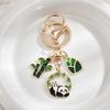 Cute Panda Bamboo Metal Keychain - Cartoon Alloy Pendant Accessory