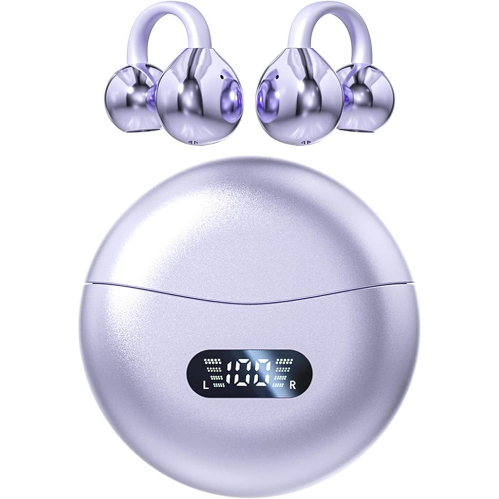 Наушники с открытым ушным вкладышем, беспроводные наушники Bluetooth 5.4, спортивные наушники, чехол для зарядки и светодиодный дисплей питания, водонепроницаемые, фитнес для бега