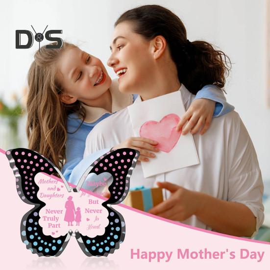 Акриловое украшение в виде бабочки. Подарок маме от дочери или сына. Прозрачное настольное украшение на День матери. Подарок на День святого Валентина.