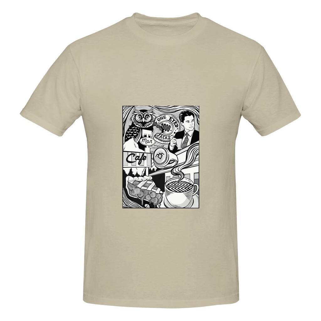Twin Peaks Damn Fine Coffee Couple Style Tshirt Simple Youthful Feeling Simple Prints Short Sleeve