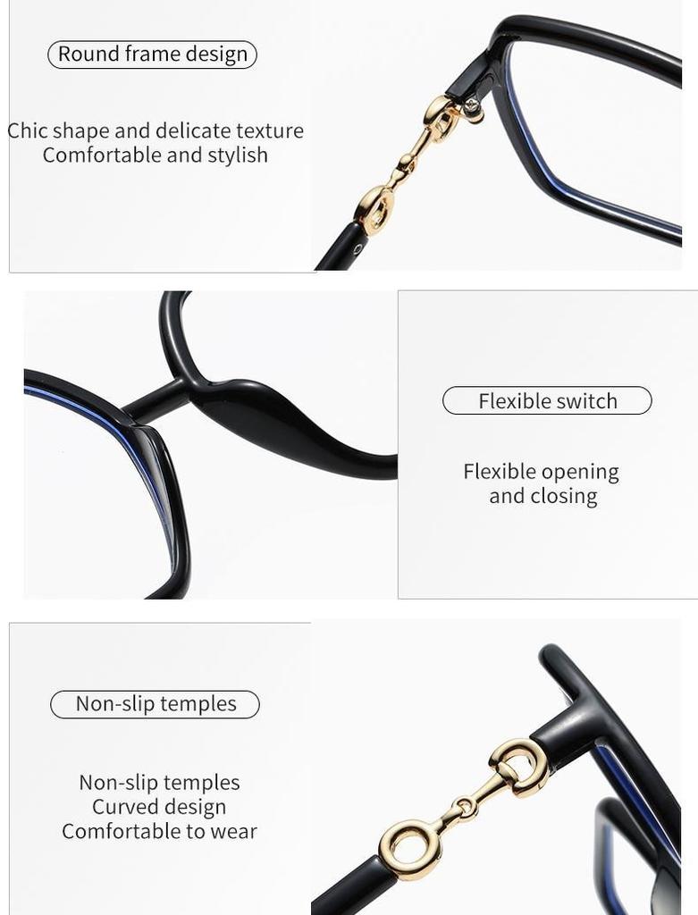 1 шт. новые большие квадратные очки с защитой от синего света, простые очки, очки в большой оправе