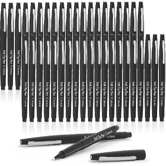 Lelix 20 Colors Felt Tip Pens, Medium Point Assorted Colors Markers Pens For Journaling, Writing, Note Taking, Planner Coloring, Perfect for Art