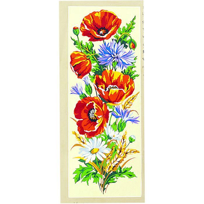 Canevas antique Fleurs des champs 25x60cm