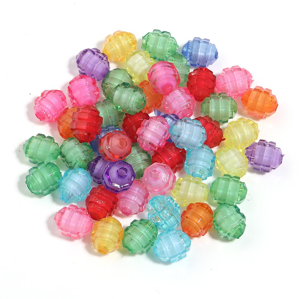50pcs/lot Mixed Color Acrylic Beads Flower Oval Round Bucket Shape Loose Beads For DIY Bracelet Earrings Jewelry Accessories